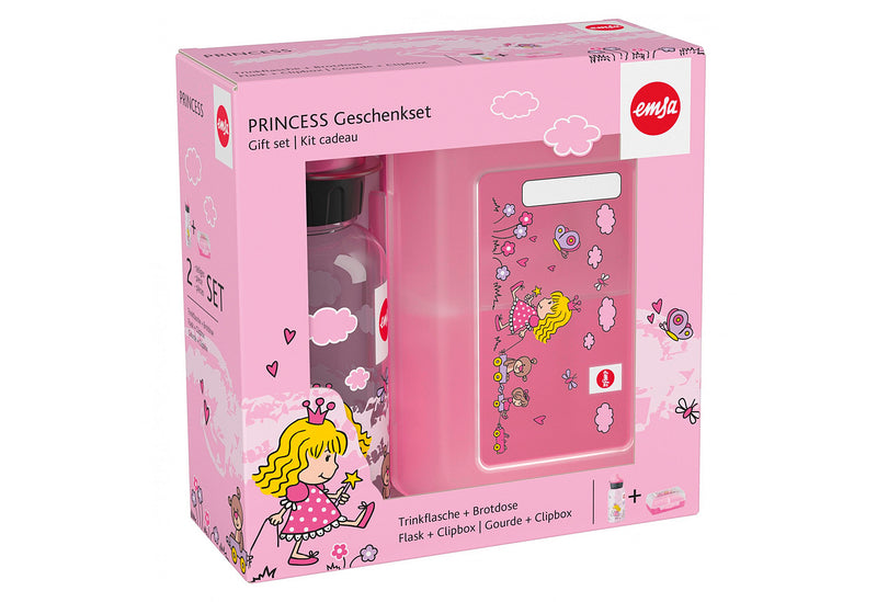 EMSA Geschenkset Kindertrinkflasche Kids Tritan Princess und Varabolo Brotdose