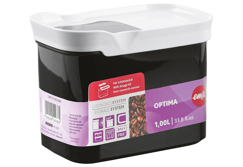 EMSA Trockenvorratsdose Optima rechteckig 1,1l schwarz