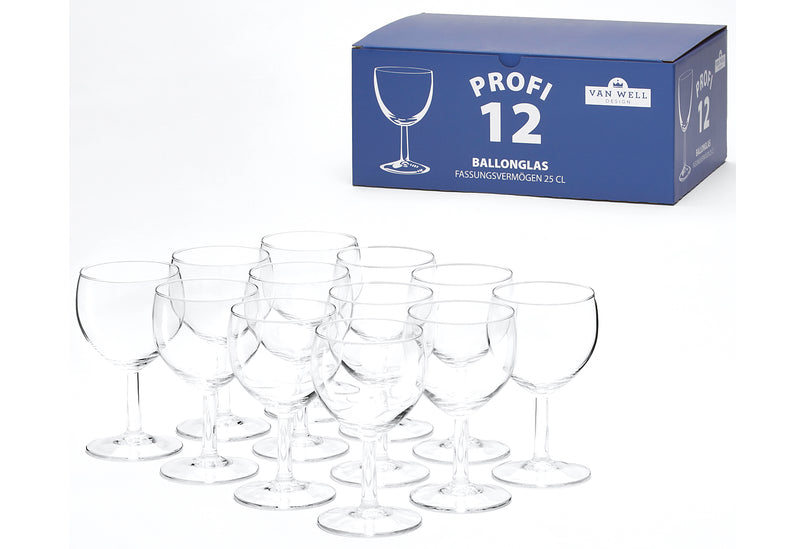 VAN WELL Weinglas Profi 25,0cl 12er Set