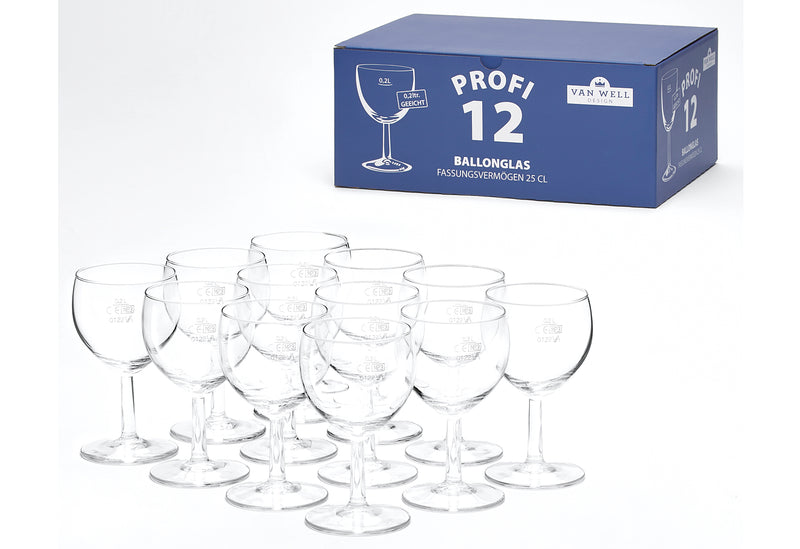 VAN WELL Weinglas Profi /-/ 25,0cl 12er Set
