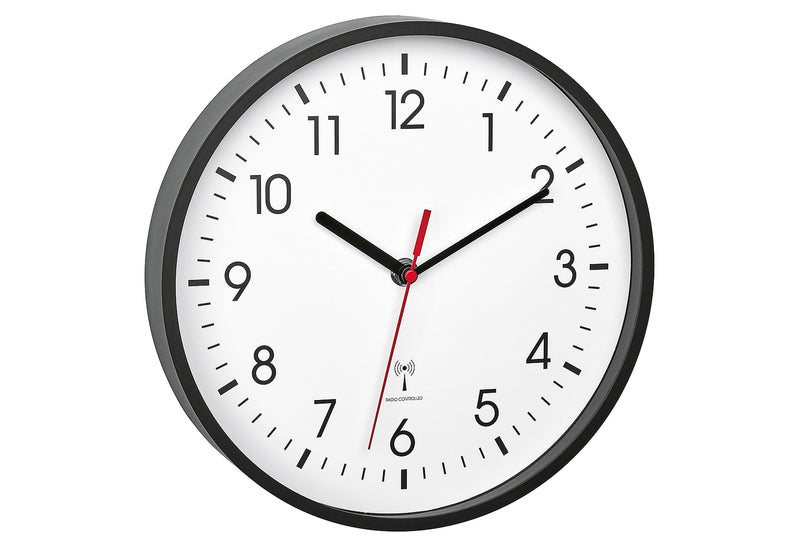 TFA Funk Wanduhr Ø24,5cm schwarz