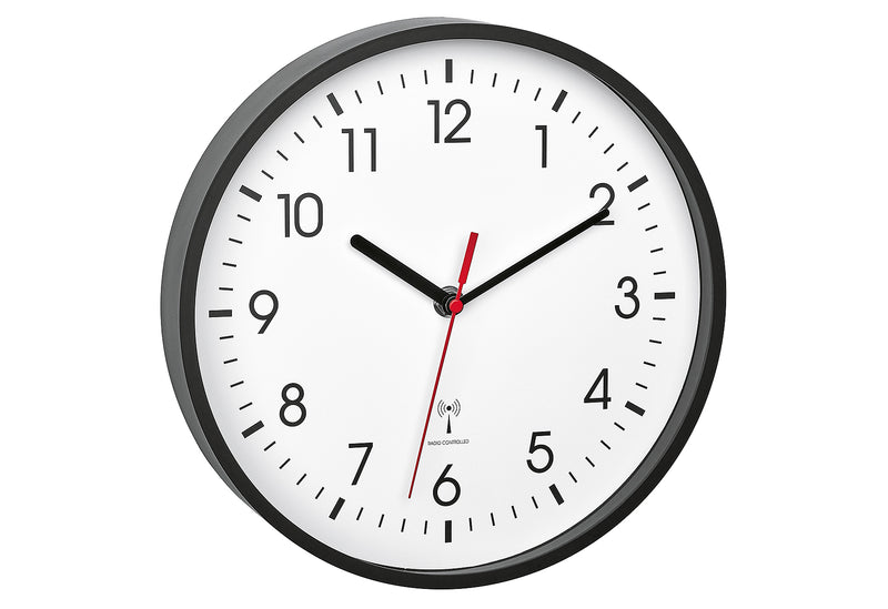 TFA Funk Wanduhr Ø24,5cm schwarz