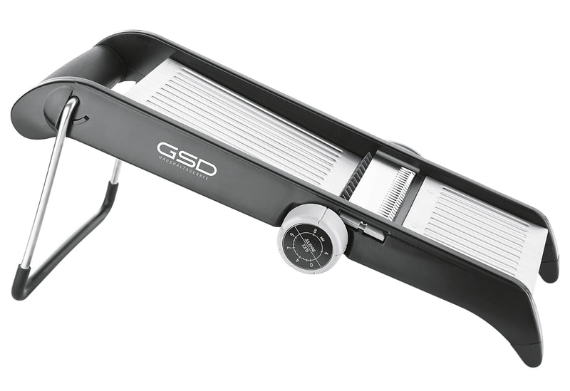 GSD Profi Mandoline aus Edelstahl mit schwarzem Rahmen