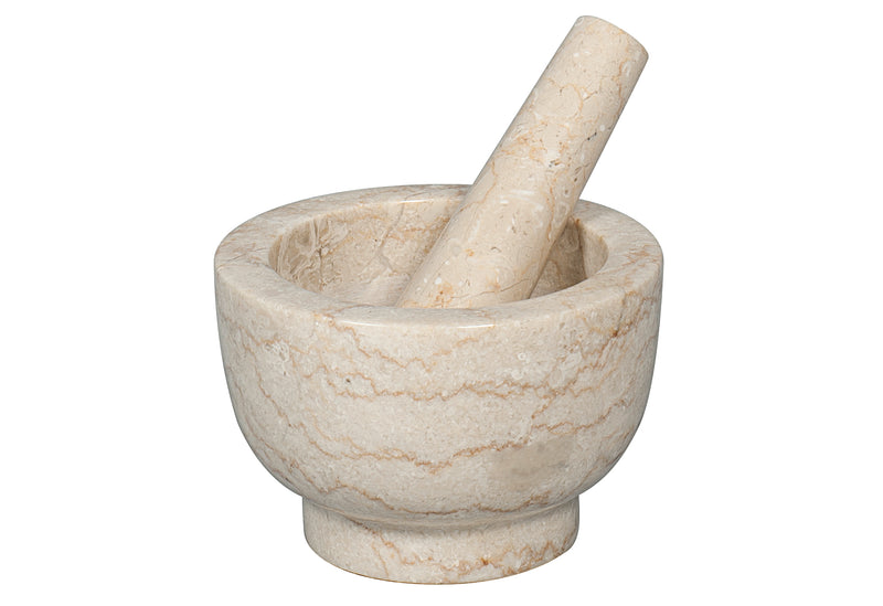 CILIO Mörser strukturierter Marmor 8,5cm Ø13cm elfenbein