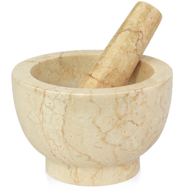 CILIO Mörser strukturierter Marmor 8,5cm Ø13cm elfenbein