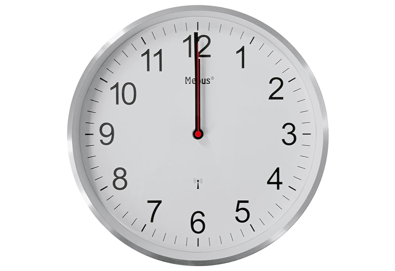 MEBUS Funk Wanduhr Ø30cm Aluminium