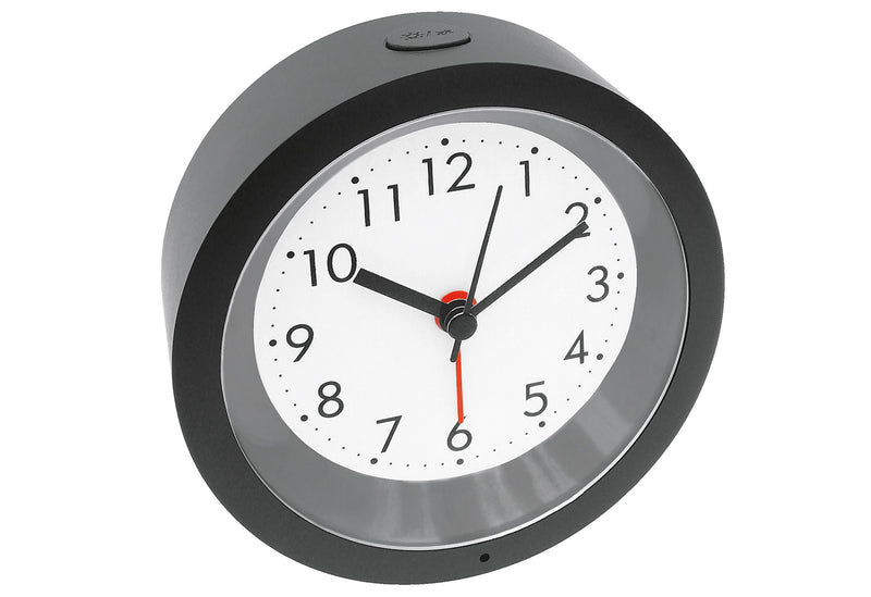 Quarz Wecker analog Ø10,3cm schwarz
