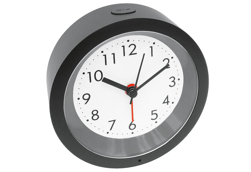 Quarz Wecker analog Ø10,3cm schwarz