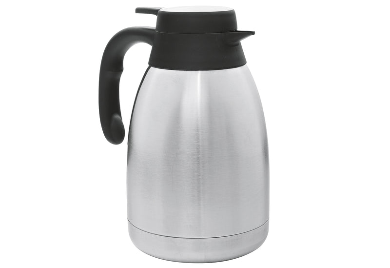 HI Isolierkanne Edelstahl doppelwandig mit Einhandautomatik 1,5 L silber