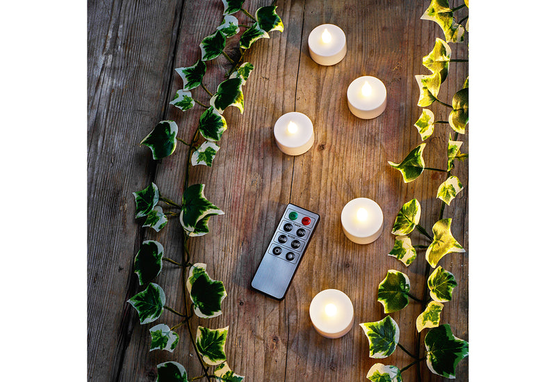 HI LED Teelicht Ø38xH4mm inklusive Fernbedienung 10er Set