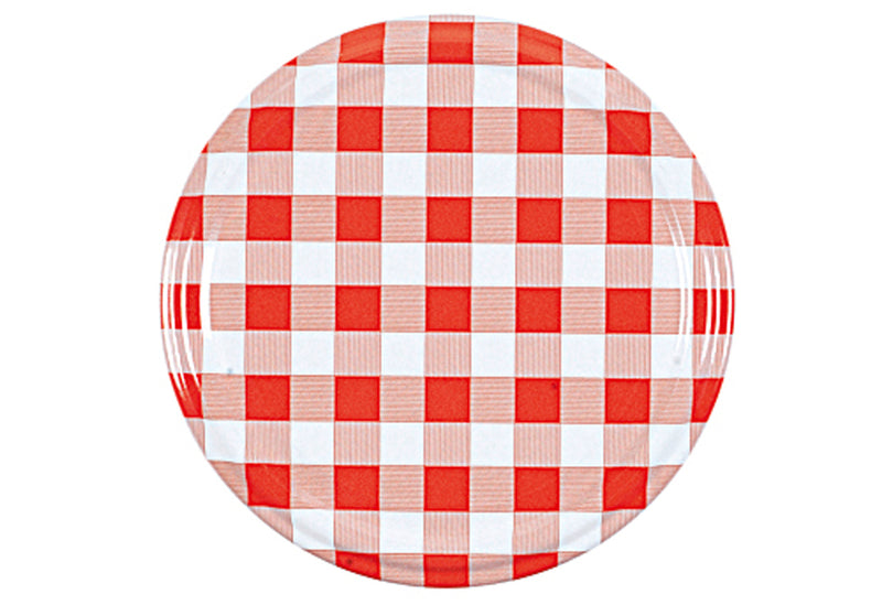 DOSEN-ZENTRALE Twist-off Deckel Einkochwelt steril. Ø66mm rot/weiß kariert 4er Beutel