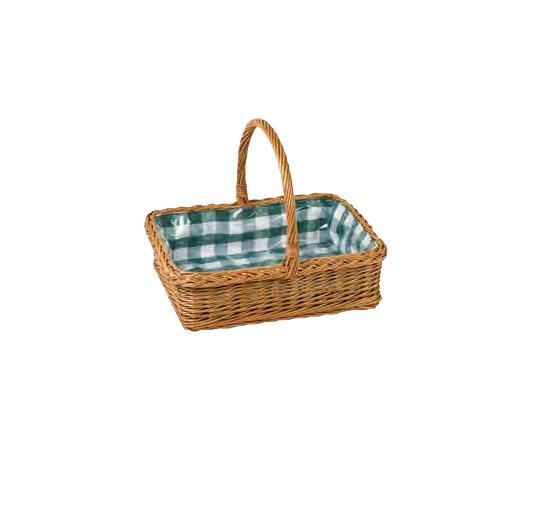 ADAM SCHMIDT Tablett rechteckig Vollweide Stoff mit Bügel 46x37x35cm