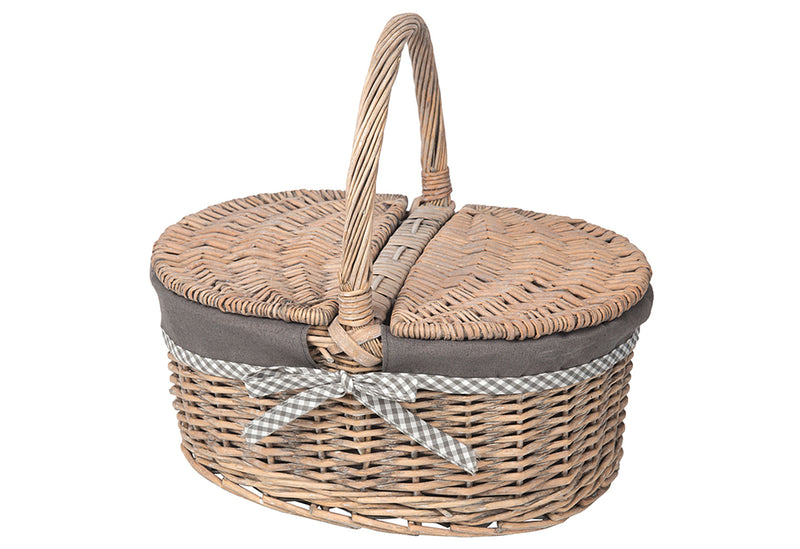 ADAM SCHMIDT Zweideckelkorb mit Stoffüberschlag