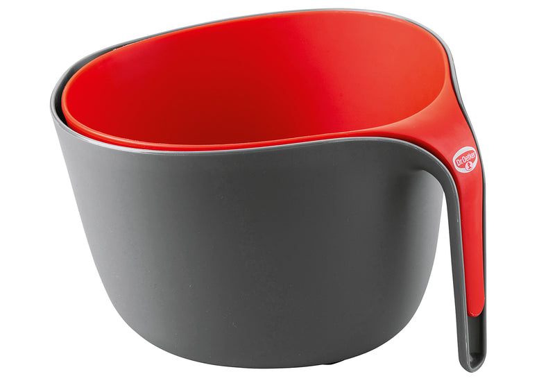 Dr. Oetker Schüssel und Sieb-Set 2teilig Kunststoff PP grau/rot