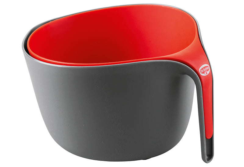 Dr. Oetker Schüssel und Sieb-Set 2teilig Kunststoff PP grau/rot