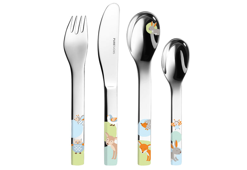 PURESIGNS Kinderbesteck Woody 4teilig
