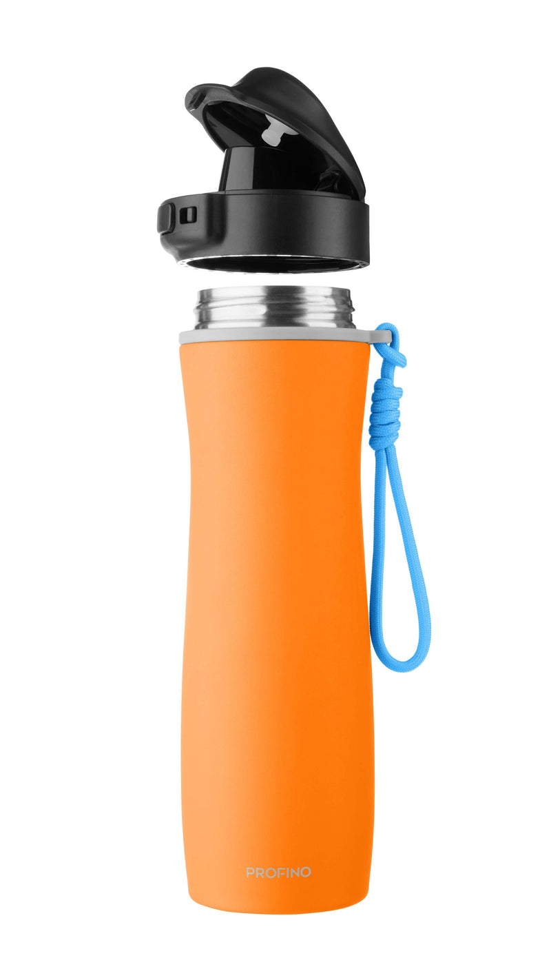 Sport-Flasche "Active", 600 ml, Edelstahl, orange