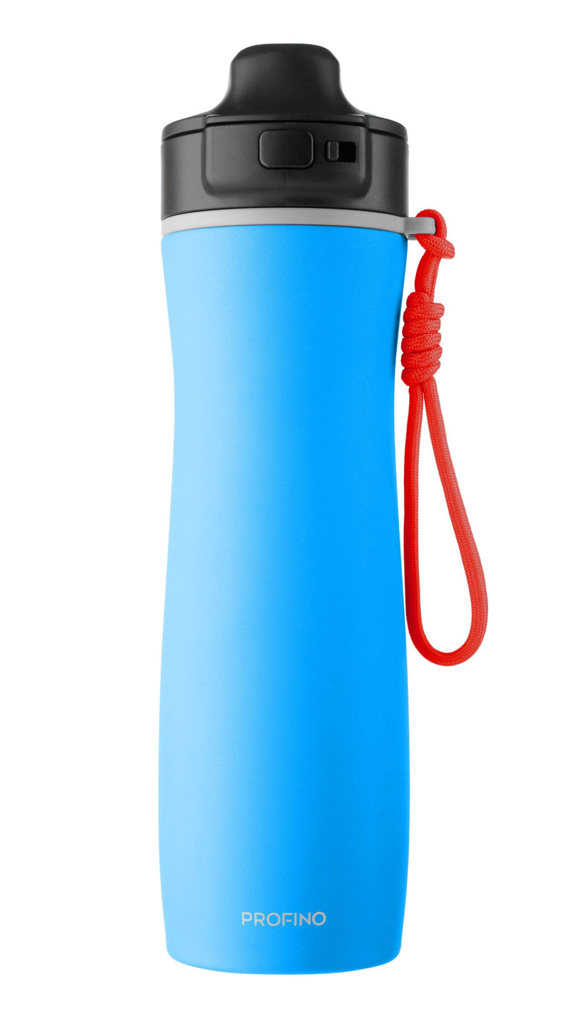 Sport-Flasche "Active", 600 ml, Edelstahl, blau