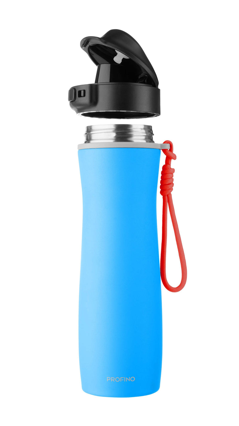 Sport-Flasche "Active", 600 ml, Edelstahl, blau