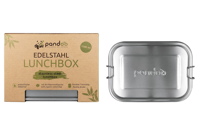 PANDOO Lunchbox Edelstahl 1200ml 20x14,5x6cm