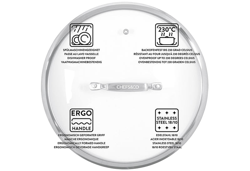CHEFS&CO Glasdeckel 28cm