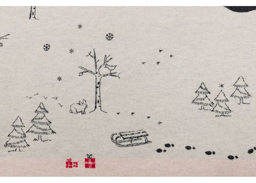 Baumwolldecke "Bäume im Schnee" anthrazit / 200x140 cm