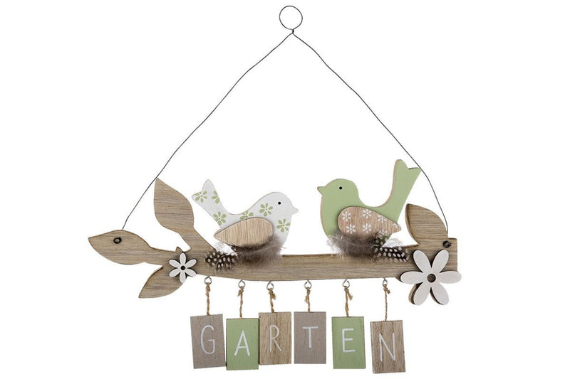 Garten Holzhänger, Dekoschild, Modell, MEIN GARTEN , Material Holz, Maße 30 x 32 cm, natur, weiss, grün, ideal für Garten, Terrasse, Bar, Cafe, Cafeteria oder einfach Zuhause.