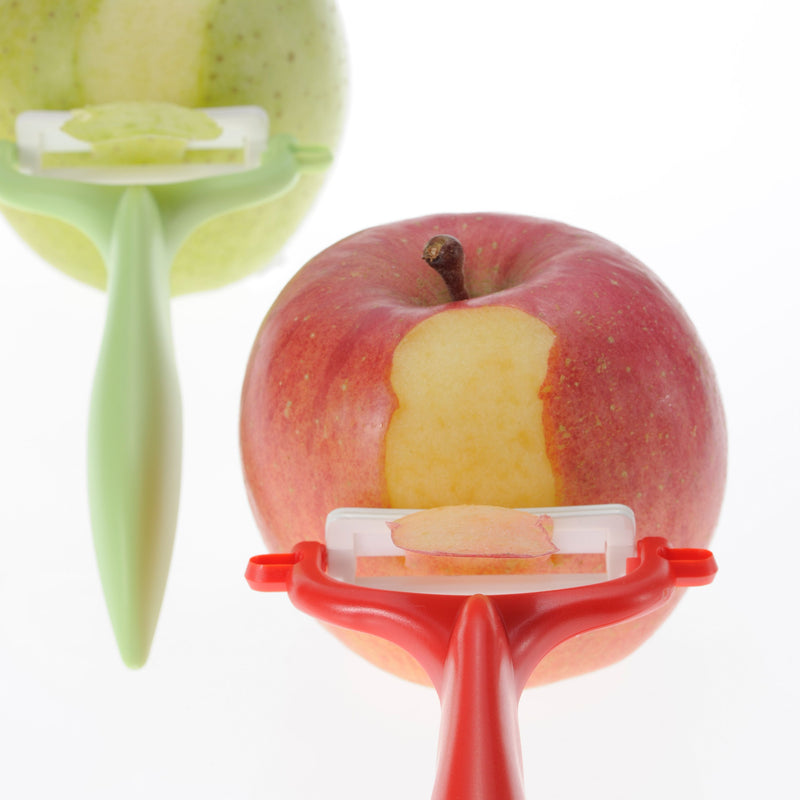 GEN RED Cut & Peel Set: Santoku-Keramikmesser mit Schäler