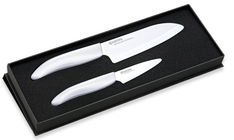 GEN Geschenkset, weiß: Schäl- und Santoku-Keramikmesser