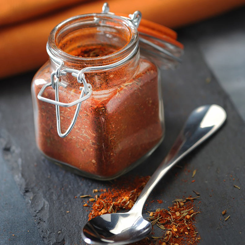 Quadratisches Gewürzglas mit Bügelverschluss 70 ml