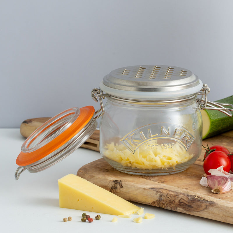 Reibe und Glas mit Bügelverschluß, 0,5 L