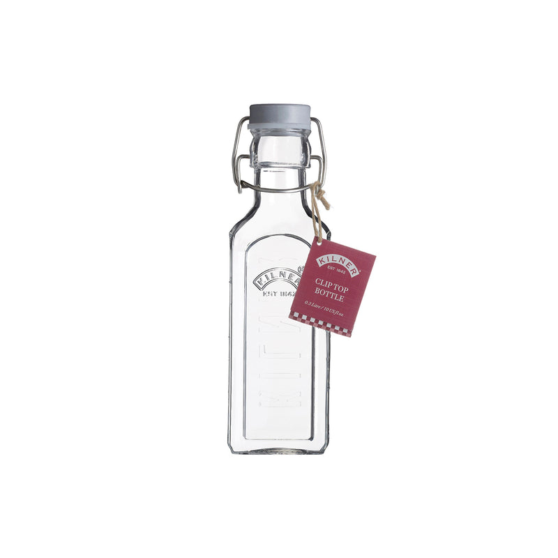 Glasflasche mit Bügelverschluß, eckig, 300 ml