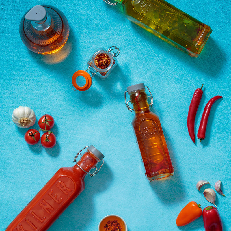 Glasflasche mit Bügelverschluß, eckig, 300 ml