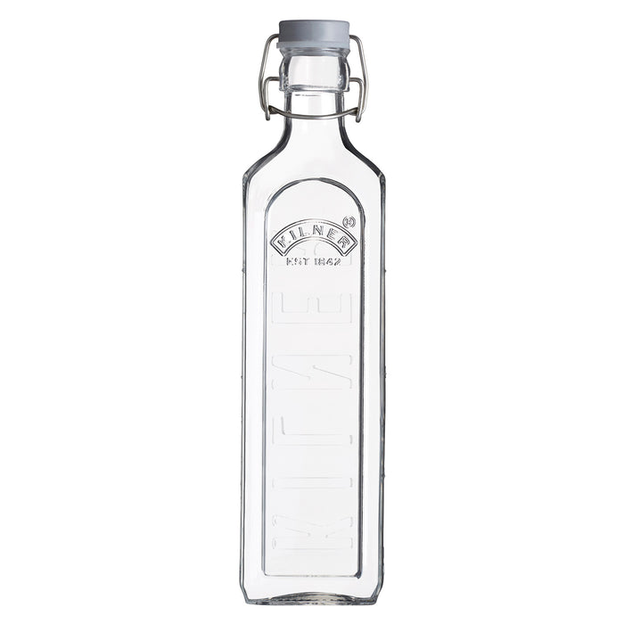 Glasflasche mit Bügelverschluß, eckig, 1 Liter
