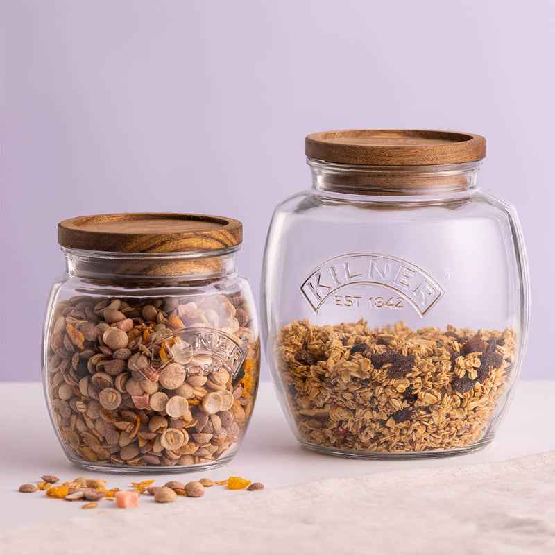 Universal Glas mit Holzdeckel, 2L