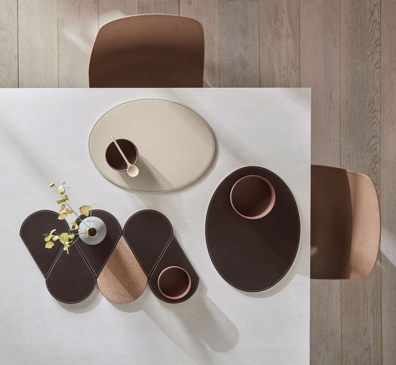 DUO - Platzset oval, Schokobraun/Creme