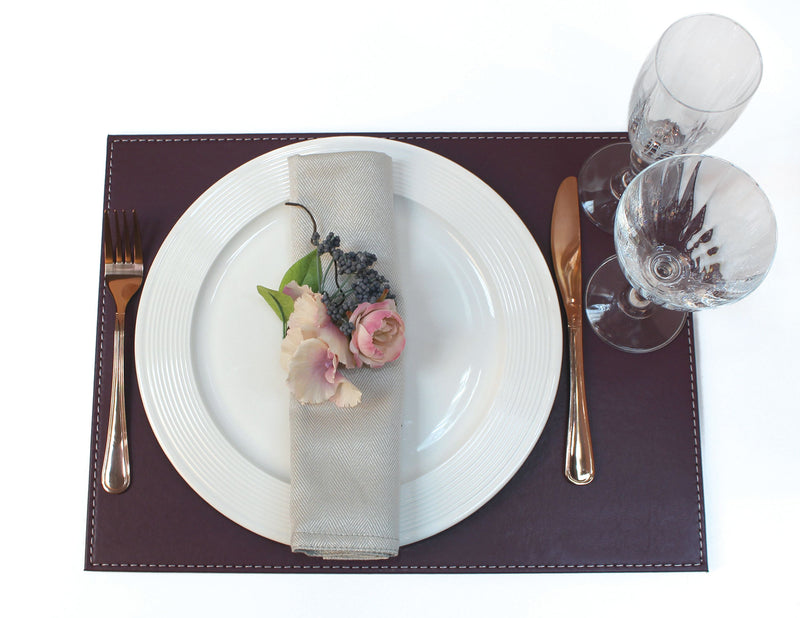 DUO - Platzset rechteckig, Pflaume/Elfenbein