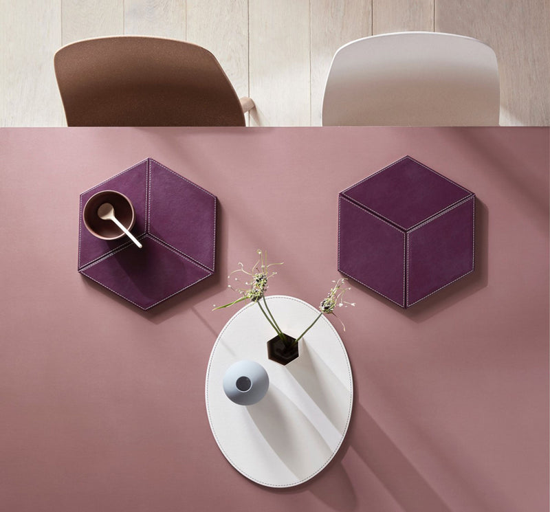 DUO - Platzset oval, Pflaume/Elfenbein