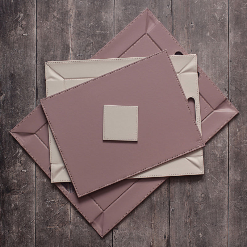 DUO - Platzset rechteckig, Altrosa/Stein