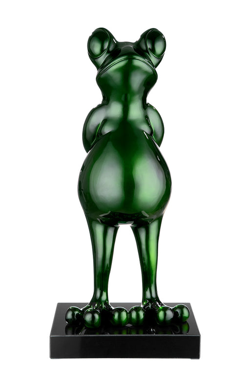 Poly Skulp."Frog"grün metallic