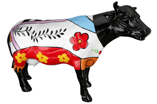 Poly Skulptur "Cow" bunt