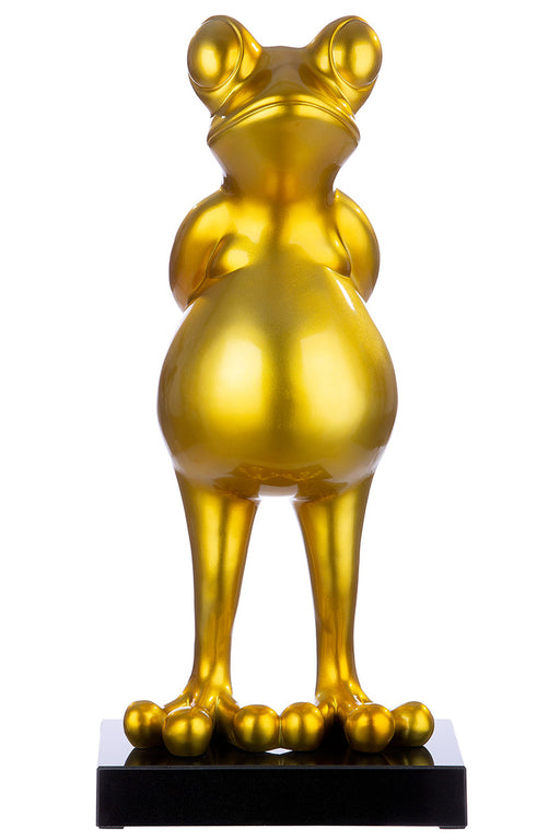 Poly Skulp. Frosch"Frog"gold metallic