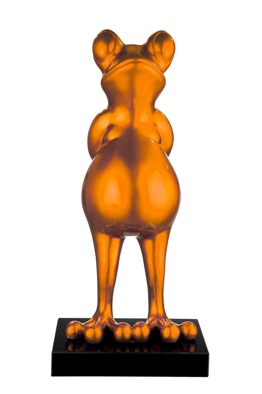 Poly Skulp. Frosch"Frog"orange metallic
