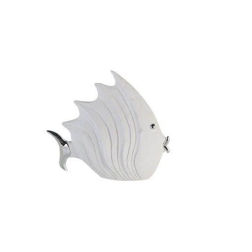 Figur"Fisch",Poly,weiss/sil,H.26cm