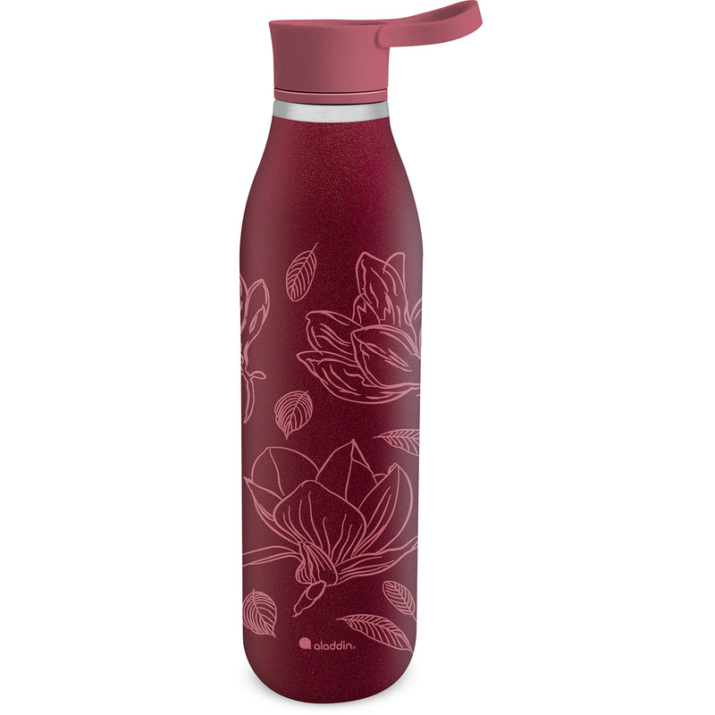 CityLoop Isolierflasche, 0,6L, Burgund + Print