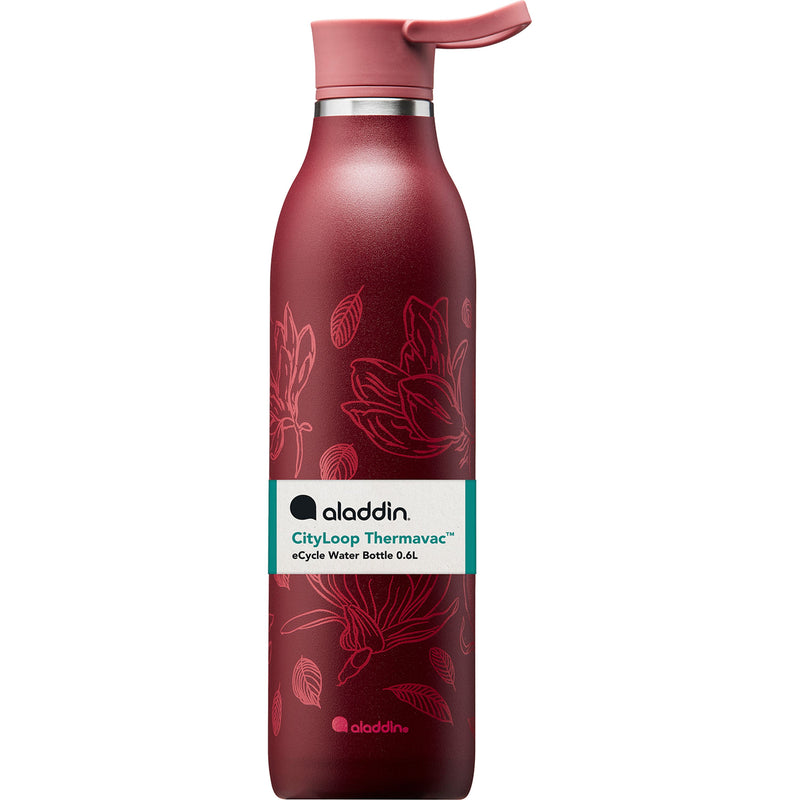 CityLoop Isolierflasche, 0,6L, Burgund + Print