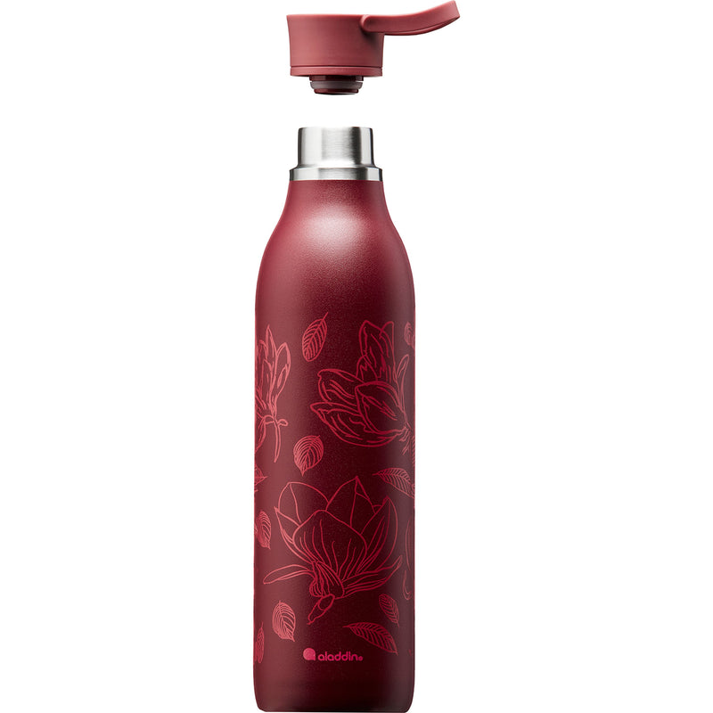 CityLoop Isolierflasche, 0,6L, Burgund + Print