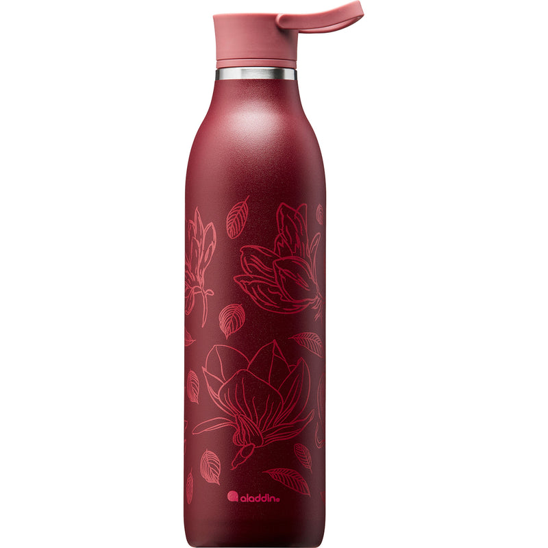 CityLoop Isolierflasche, 0,6L, Burgund + Print