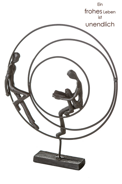 Design Skulptur"Circles"brüniert H.23cm