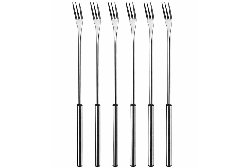 NOUVEL Käsefondue-Gabel Chrom mit Edelstahlgriff silber 6 Stück